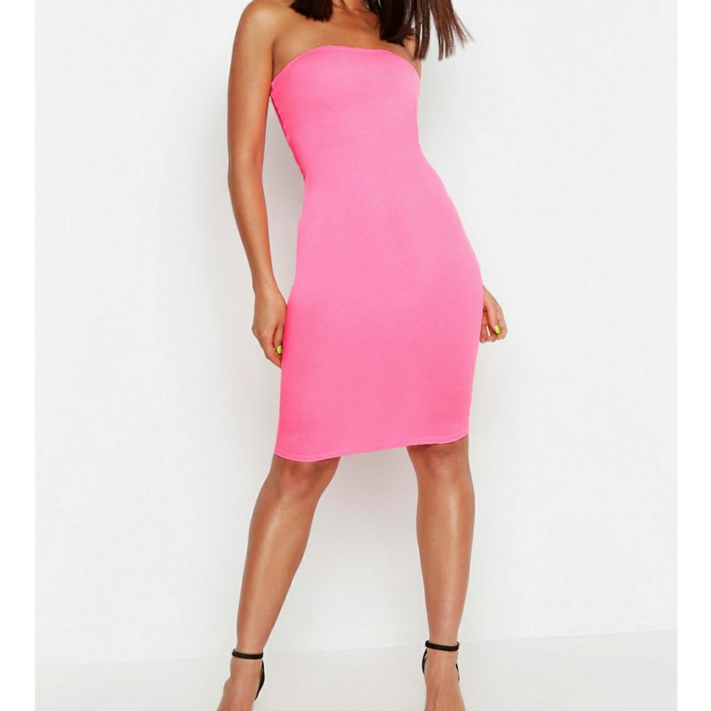 Neon pink Bandeau dress